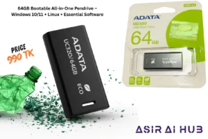 64GB Bootable All-in-One Pendrive – Windows 10/11 + Linux + Essential Software
